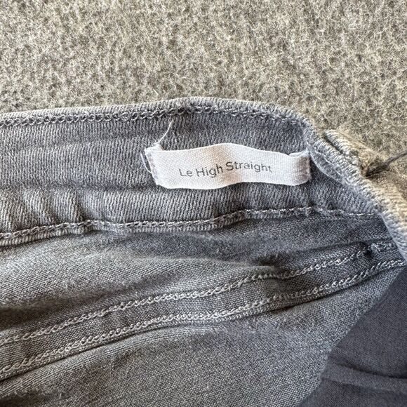 Frame Le High Straight Field Foil Tux Gray Womens Ankle Jeans Sz 27 Cotton Blend - Picture 6 of 14
